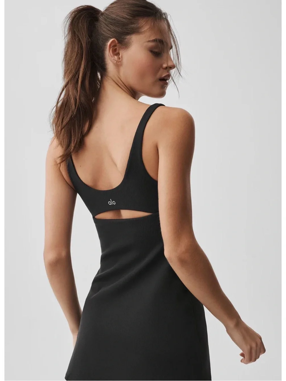 ALO Yoga Black Cutout Mini Dress